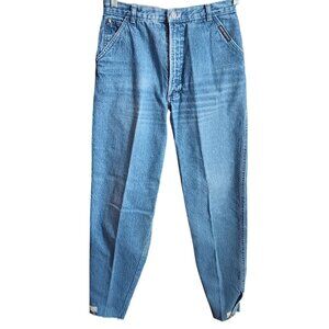 28x30 Vtg Rocky Mountain High-Waisted Jeans Cowgirl Ranch Tapered Distress Cuff